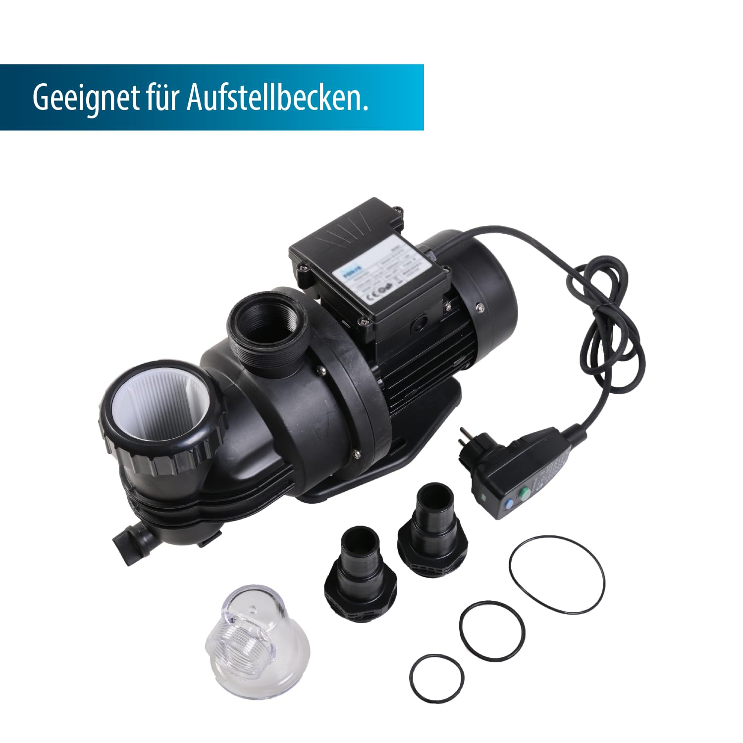 AquaForte SP-450A pompa basenowa, 450 W, 8,5 m3 na godzinę, maksymalna wysokość tłoczenia 10 m, do basenów do 20 m3, z kablem o długości 1,5 m, do wody słodkiej i słonej