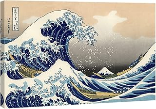 Wieco Art Great Wave of Kanagawa Katsushika Hokusai Extra Large Modern Gallery Wrapped Giclee Canvas Prints Abstract Seascape Sea Artwork Pictures Paintings on Canvas Wall Art for Home Decor XL