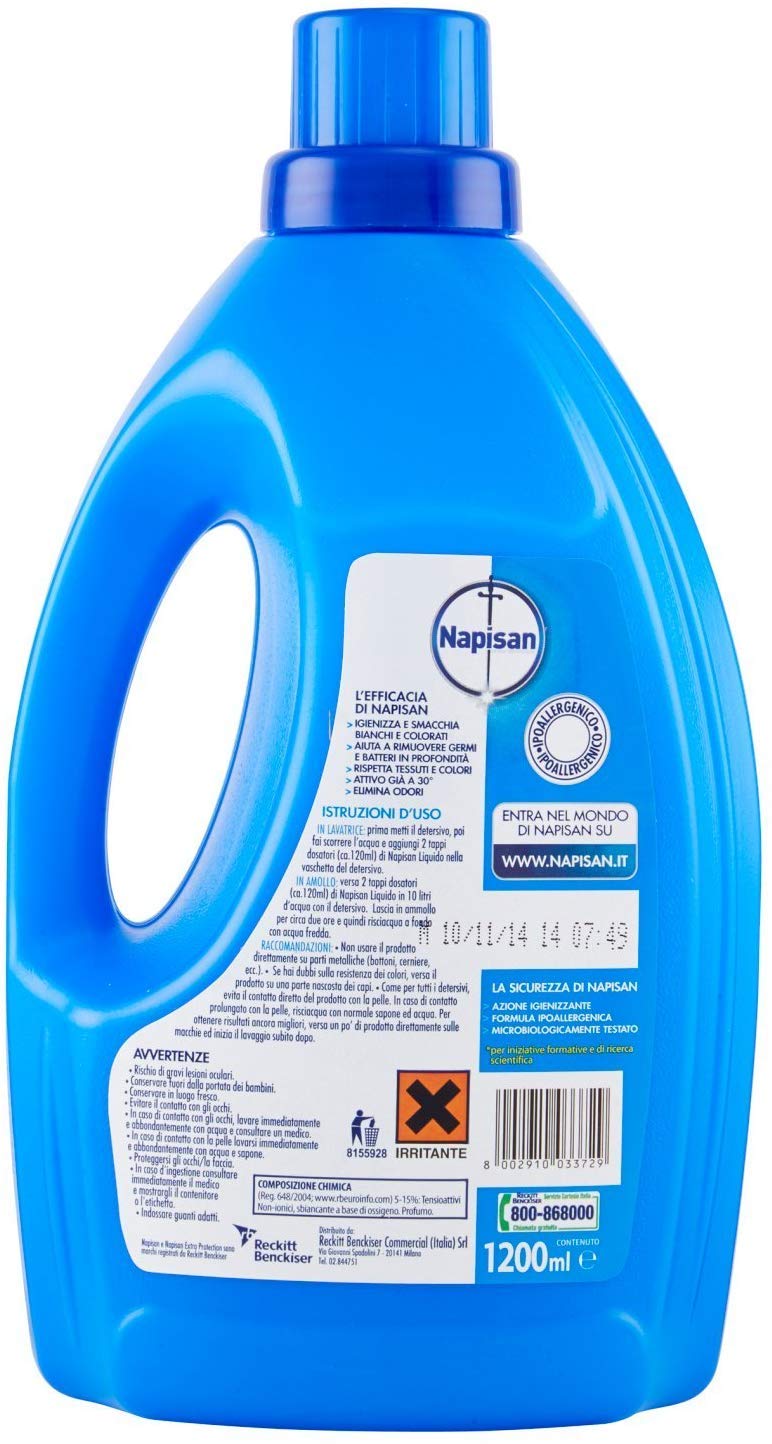 8 x NAPISAN Additivo Lavatrice Liquido 1200 Ml