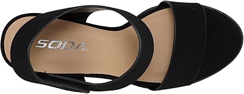 Miniatura 6 de Soda Wait-A Sandalias de vestir de tacón alto con correa de tobillo y punta redonda abierta para mujer