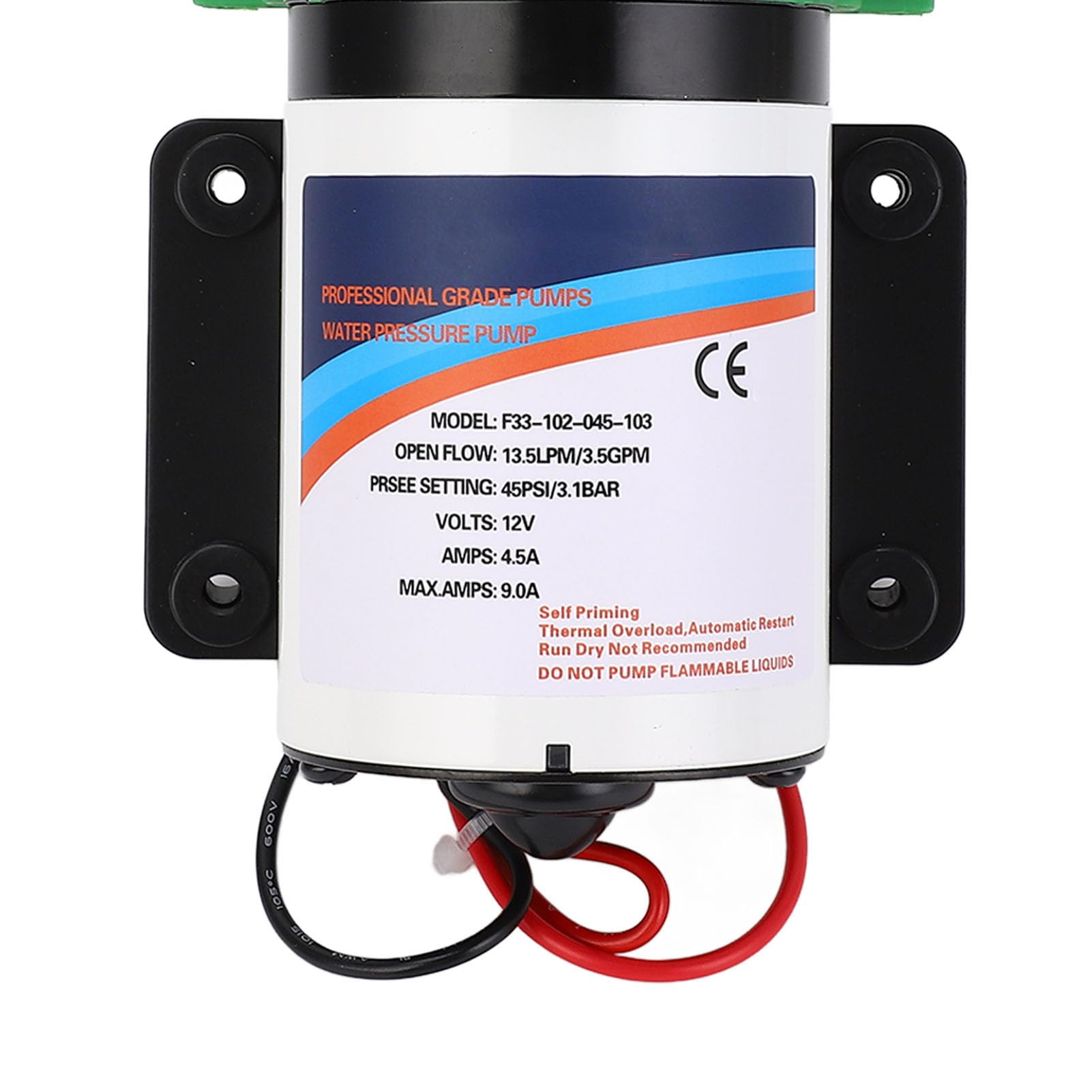 Alomejor Pompa Wodna 12 V RV 3,5 GPM 45 PSI Auto Start Stop, Samozasysająca Pompa Membranowa do Jachtu Morskiego RV, Chłodzenie Sprzętu