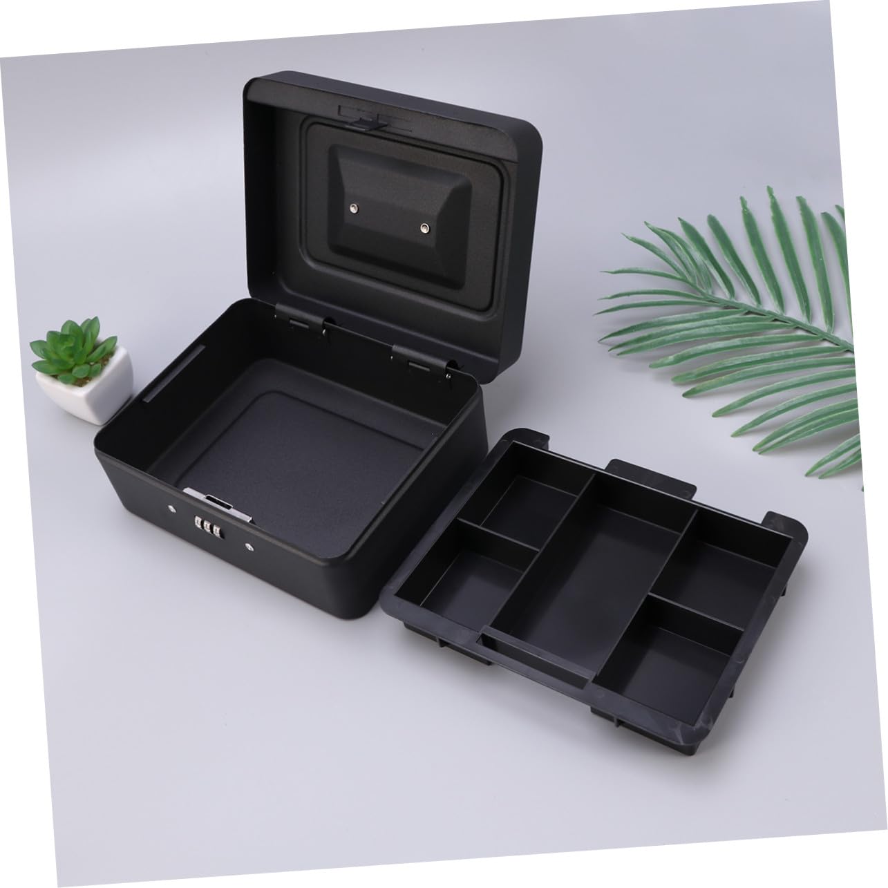 STOBAZA Caja de Cajero Tienda de Metal con Cerradura de Combinación y Asa Portátil para Comercios y Tiendas de Conveniencia