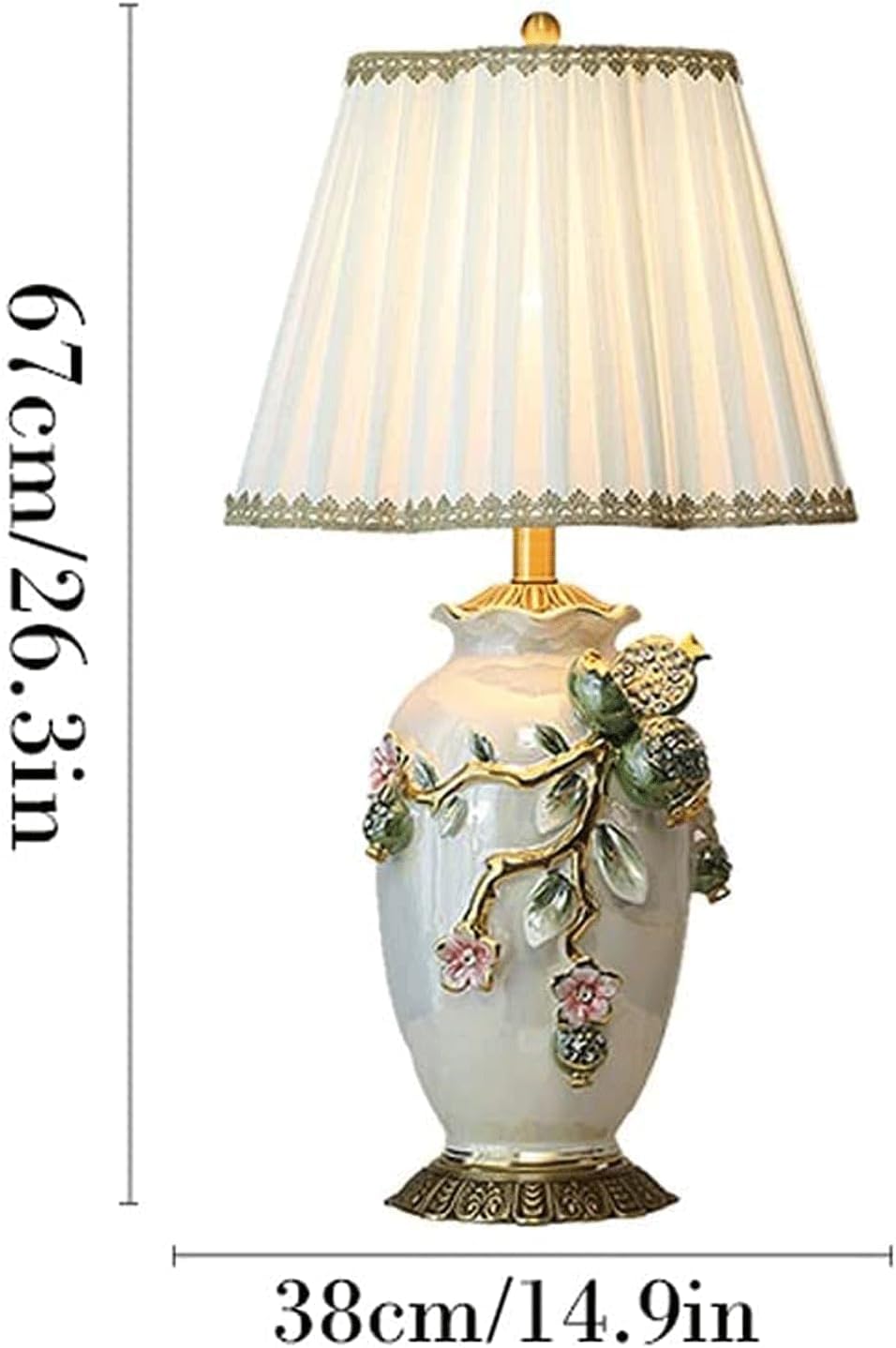 Lampada da Tavolo Lampade Luce Stile Comodino Ceramica Smalto Scintillante Comodino Paralume in Tessuto per Soggiorno Camera da Letto Scrivania (col