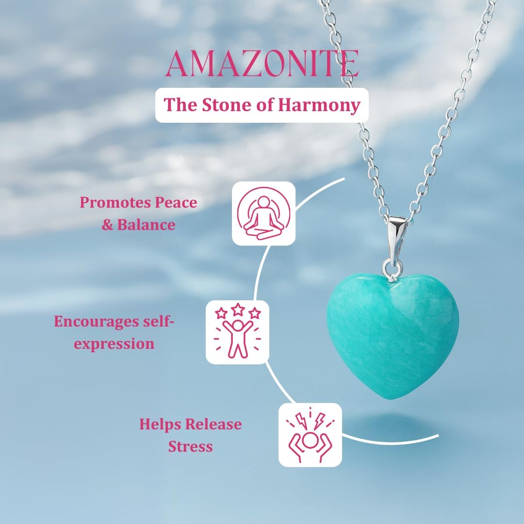 Gempires Love Heart Crystal Pendant Necklace for Women, Silver Plated 18 + 2 Inch Adjustable Chain - Image 3