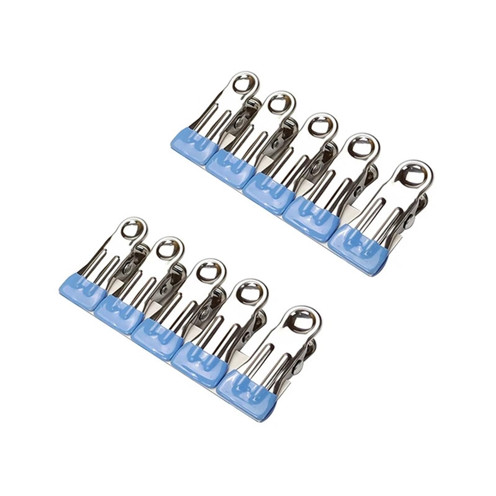 100Pcs Stainless Steel Clothes Peg Household Multipurpose Sealing Clips Windproof Non Slip No Trace Fixed Clamp Airing Clothespin Stainless Steel Clothes Peg(Blue)