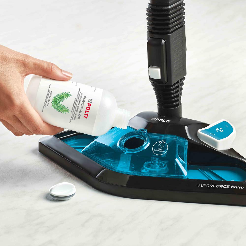 Polti Vaporetto Smart 100_T Limpiador a vapor, autonomía ilimitada con carga continua, 9 accesorios + Polti Frescovapor Desodorante para ambientes y captura olores, 2 frascos de 200 ml, plástico