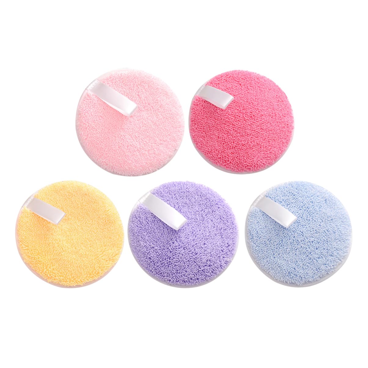 LIFKOME 5Pcs Convenient Rounded Makeup Pads Washable Cosmetics for Cleaning for Makeup Application and Removal