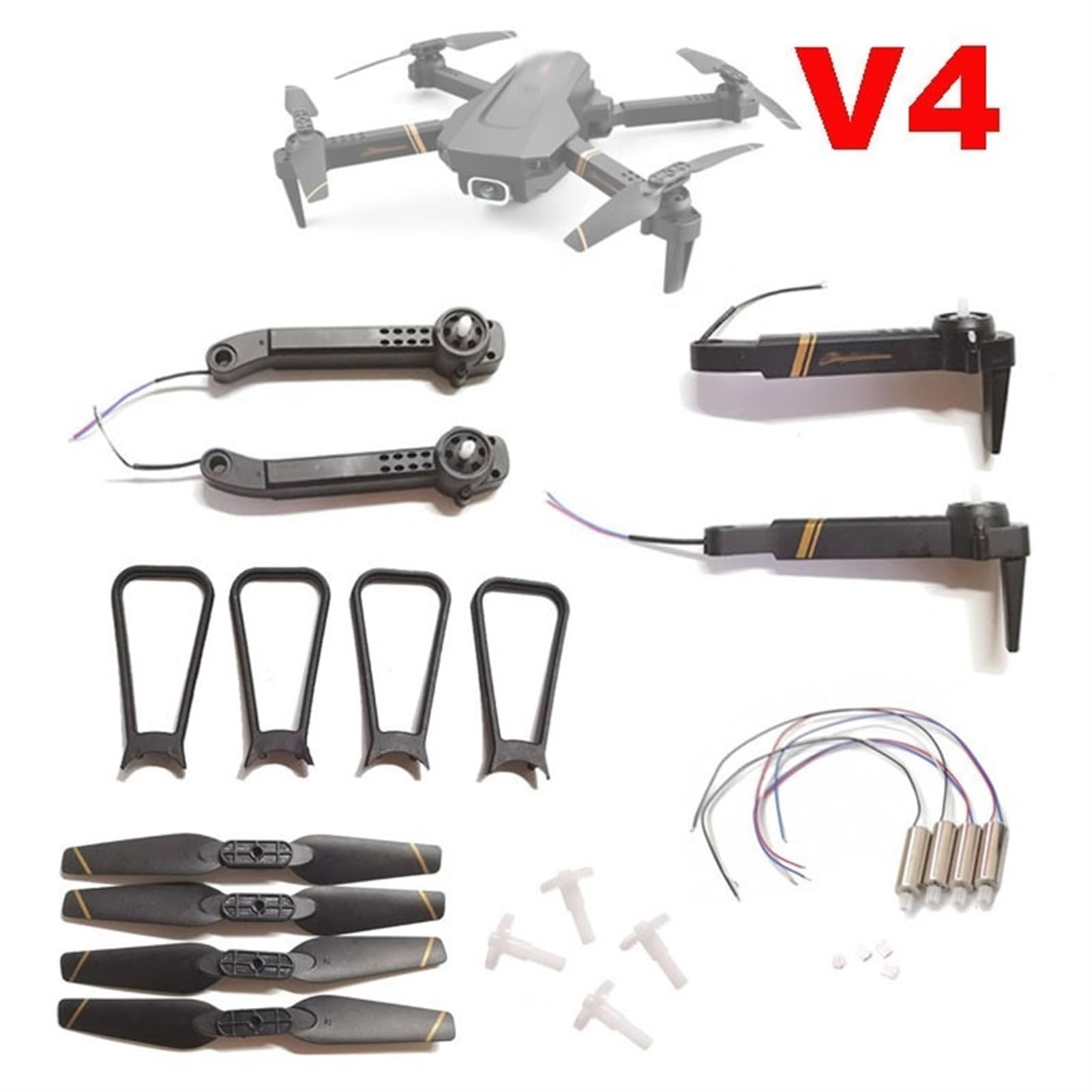 Dron/pasuje do V4 WiFi FPV RC Drone/pasuje do Richie RC Quacopter śmigła ostrza skrzydła ramię silnik silnik zestaw części zamiennych (kolor: fioletowy)