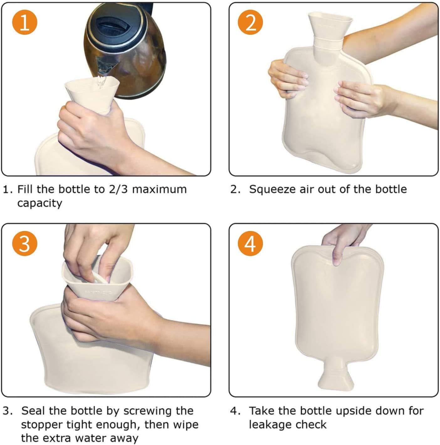 Hot Water Bag Hot Water Bottle 2 Liter Heat Up and Refreezable Hot Cold Pack with Knit Cover for Pain Relief Hot Cold Therapy, Nordic Deer