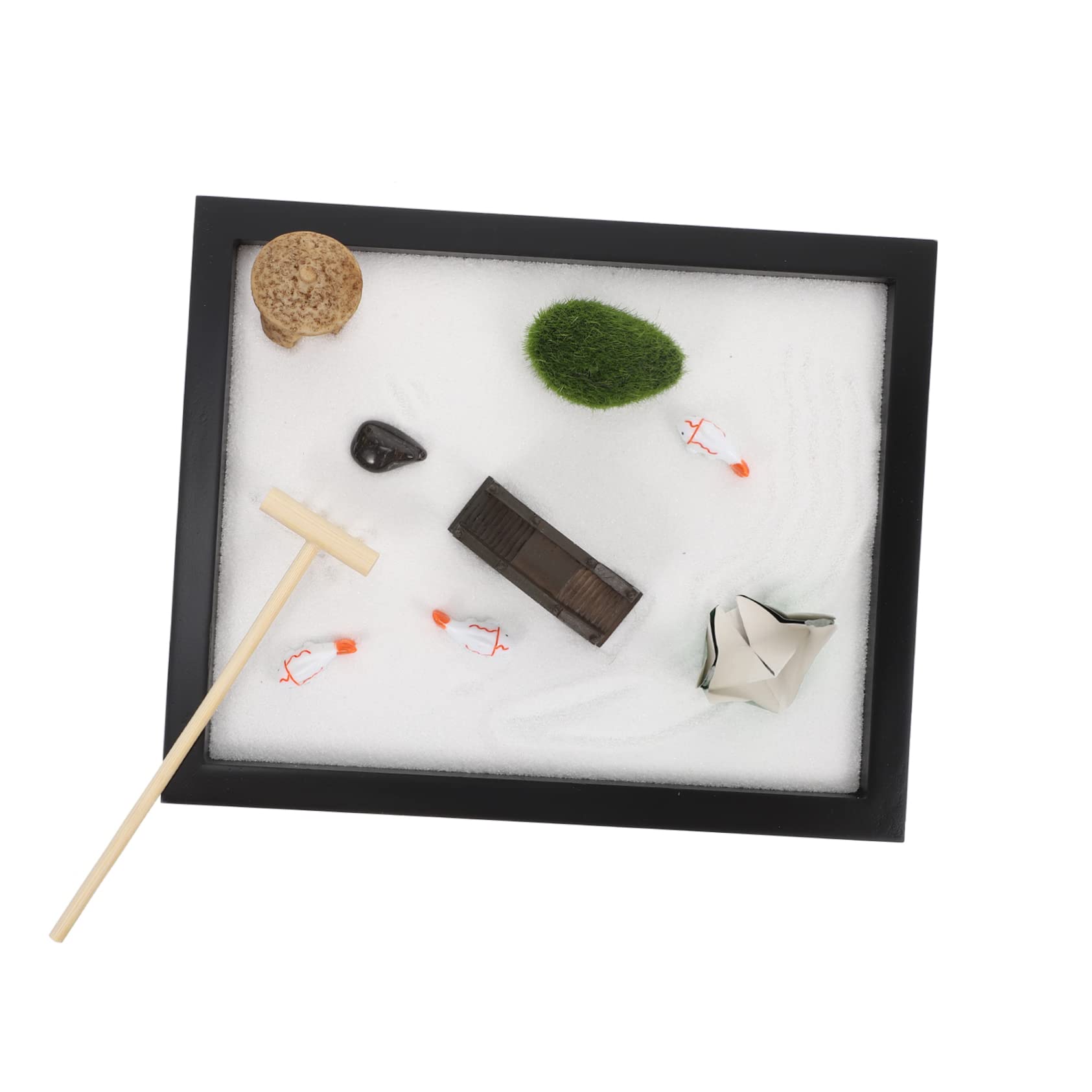 Operitacx Kit De Coche 1 Juego Mesa De Arena Zen Jardin Zen Japones Decoración Zen Jardín De Arena Zen Jardín Zen Decoraciones para Salas De Casa Grano De Arena Mini Oficina Escultura