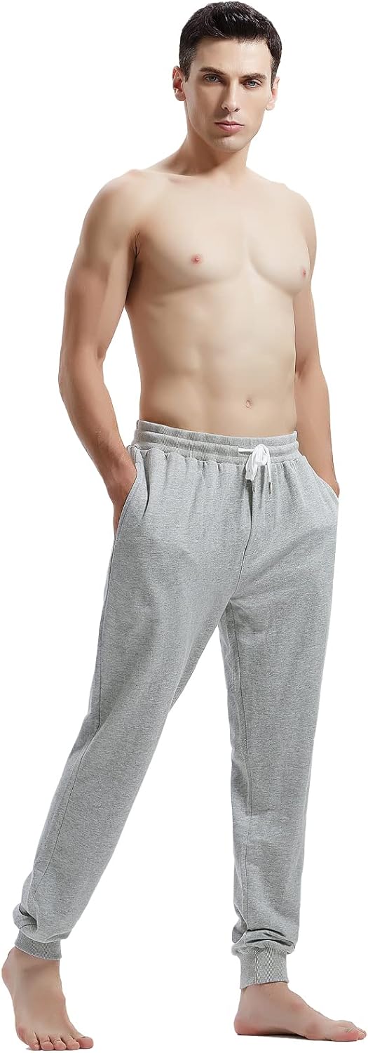 AMY COULEE Men's Casual Joggers Cotton Sweatpants Workout Athletic Pants with Pockets Drawstring Gym Running Pants - Image 2
