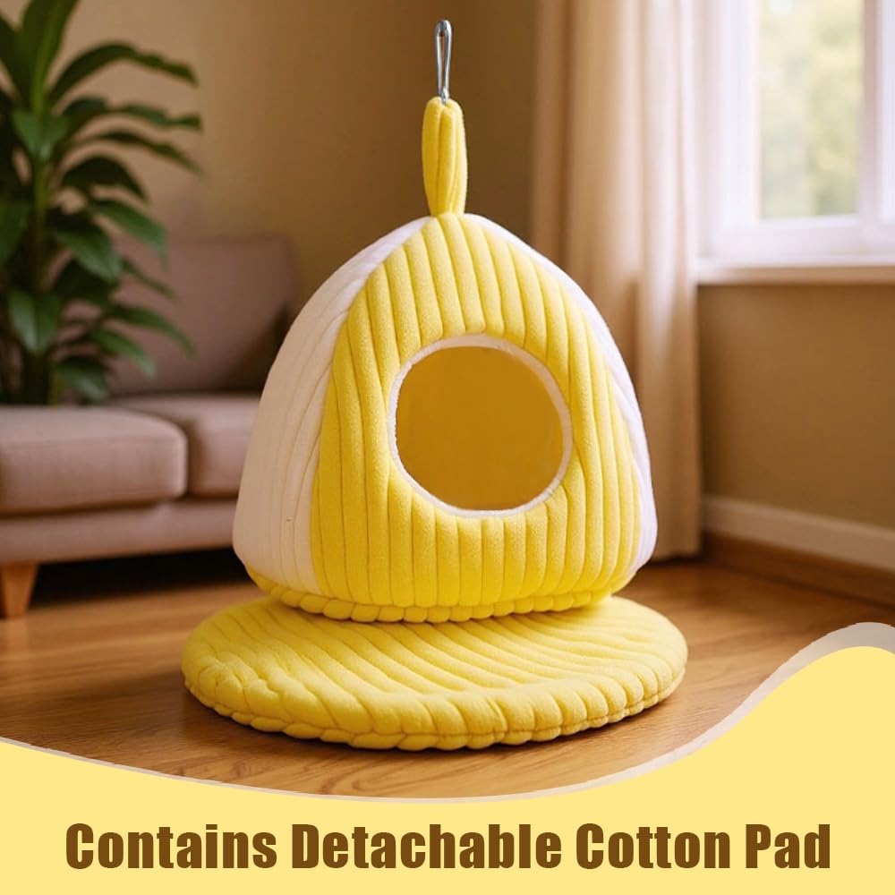 DONGKER Nid D'oiseau Chaud,Confortable Refuge d'hiver pour Perroquets avec Tapis et Anneau de Suspension Amovible pour Aras,Perroquets Gris D'Afrique,Perruches,Conures