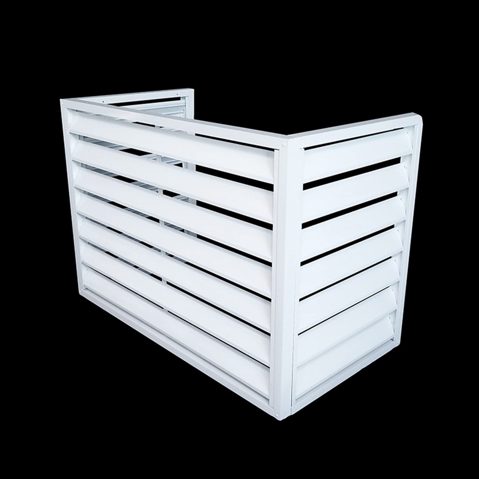 Aluminum Central Air Conditioner Protection Cover For Outside Units, Outdoor Freestanding Privacy Screen Fence Panels Trash Can Enclosure Flower Stand Decorative Outdoor AC Unit Cover ( Color : White