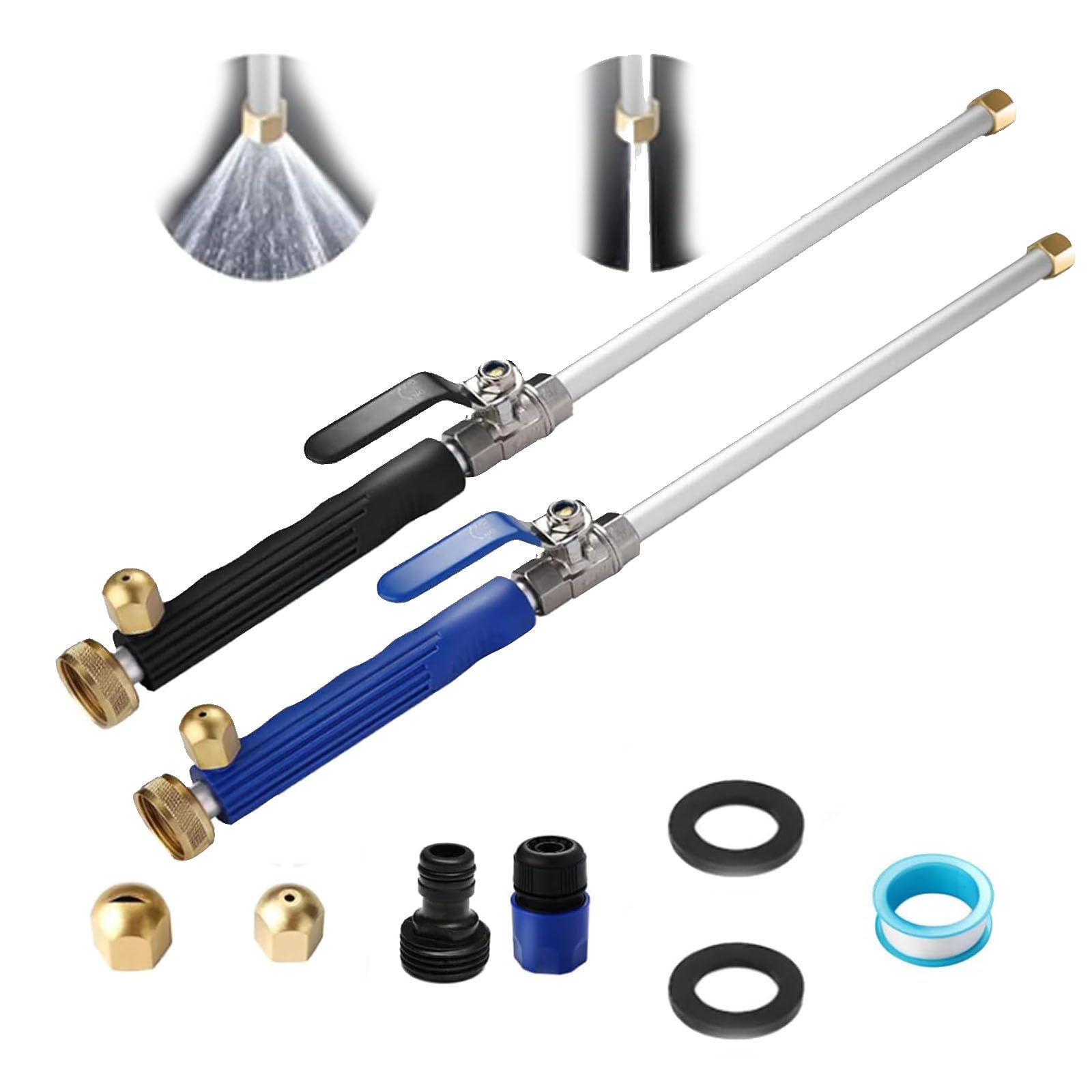 High Pressure Washer Hose Attachment,Jet Flux Power Washer,Jet Nozzle High Pressure Hose Nozzle for Garden Hose, Cars, Driveways & Patios (Black+Blue)(Black+Blue)