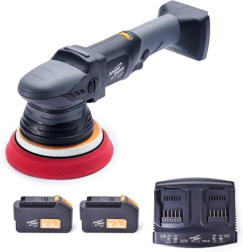 ShineMate - Kit de pulidora orbital inalámbrica con motor sin escobillas de 5 pulgadas, 0.591in, sistema de iones de litio portátil 2000-5000 OPM disponible en Yaxa Colombia