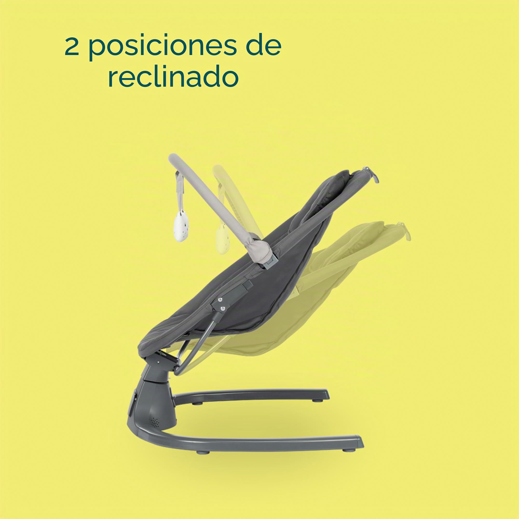 Bebeconfort Jolana - Columpio eléctrico para bebé, 0-6 meses (9 kg), detección automática de movimiento, 12 canciones de hollín, 5 sonidos naturales, respaldo ajustable, 2 posiciones reclinables