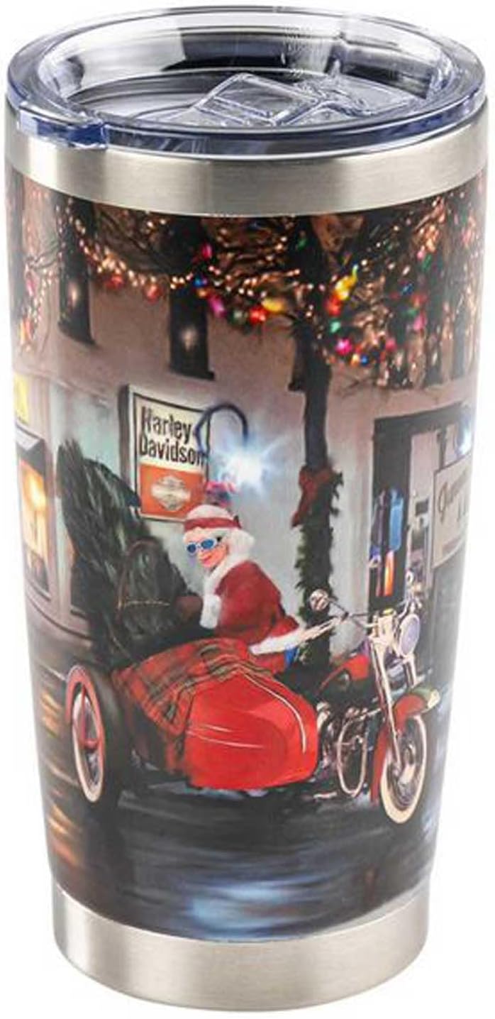 Harley-Davidson Biker Santa Travel Mug, Double-Wall Stainless Steel, 20 oz.