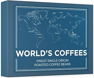 Kaffeebohnen Geschenkset - WORLD'S COFFEES | Kaffeebohnen Kaffee 420g (6 x 70g) - 6 Feinste Single-Origin-Kaffees | Geschenkidee für Sie oder Ihn