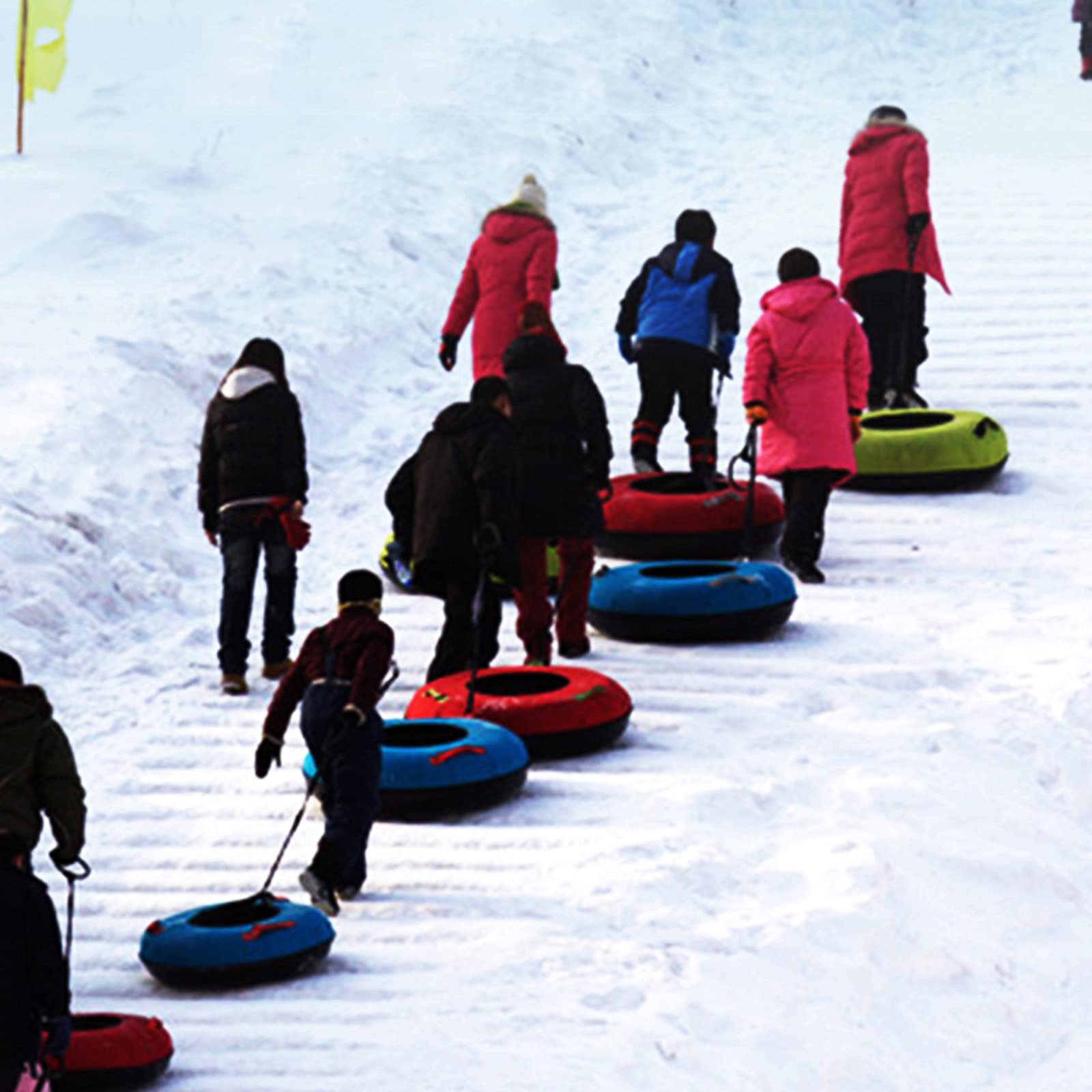 TIM-LI Tubo Gonfiabile per Slittino - Slitta Trainabile da Neve con Abrasione Pieghevole E Altamente Tollerante, Ideale per Il Divertimento Invernale E Le attività in Famiglia,C