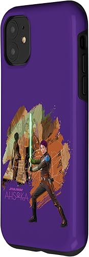Miniatura 2 de iPhone 11 Star Wars Ahsoka Part Two Sabine Wren Mural y estuche de sable de luz