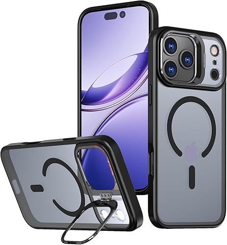 Military-Grade for iPhone 17 Pro Max Case, Built-in Camera Ring Stand, Fits MagS