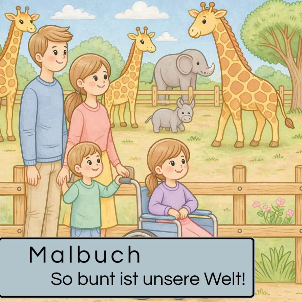 So bunt ist unsere Welt!: Malbuch für Kinder ab 4 Jahren über Vielfalt, Rollstuhl & Anderssein Spielerisch Empathie lernen – durch Ausmalen, Entdecken und Fragen