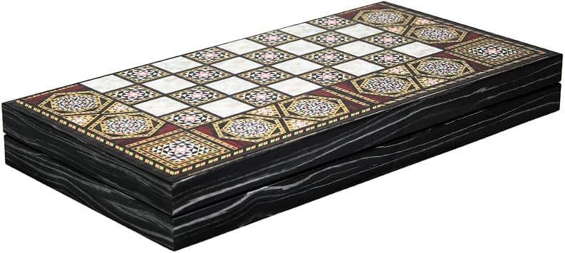 Wooden Mother of Pearl Design Backgammon Set 20 Inch