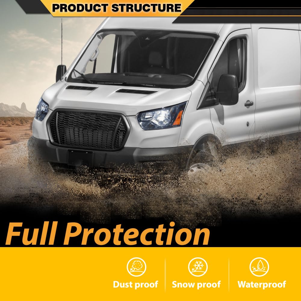 CNNELL Fuel Filler Door Housing +Gas Cover Compatible with Ford Transit 150 250 350 350HD 2015-2023 White CK4Z-5427936-J, CK4Z-61405A26-B