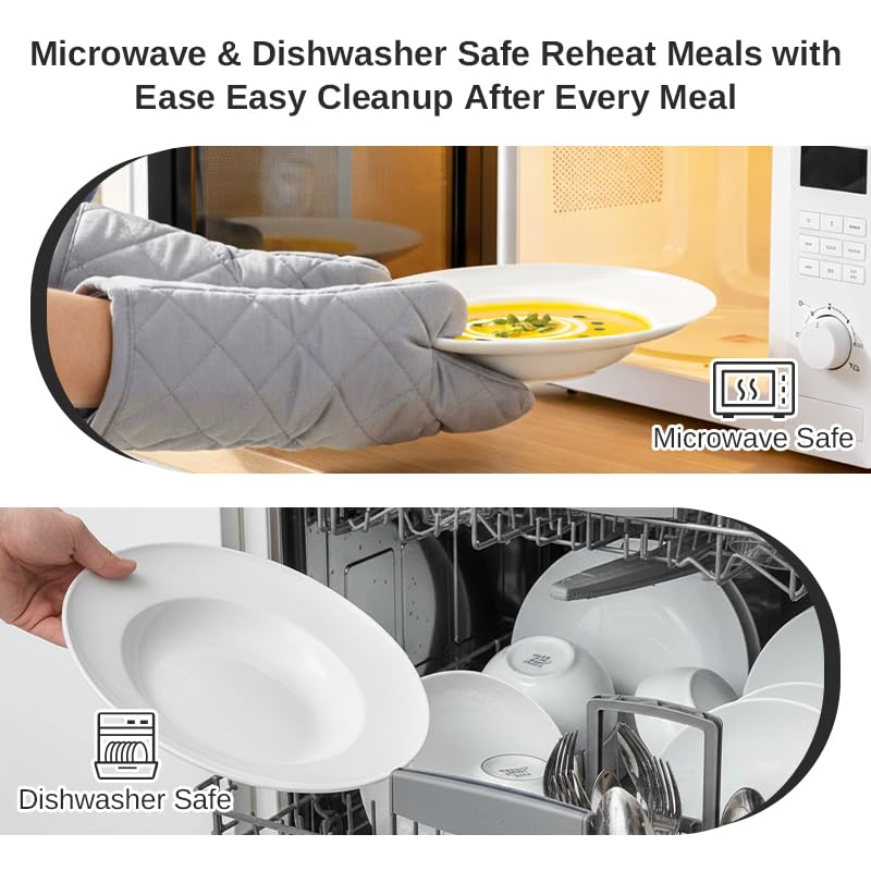 8pcs Pasta Bowls with Rim, Microwave & Dishwasher Safe, for Soup & Salad - image 6