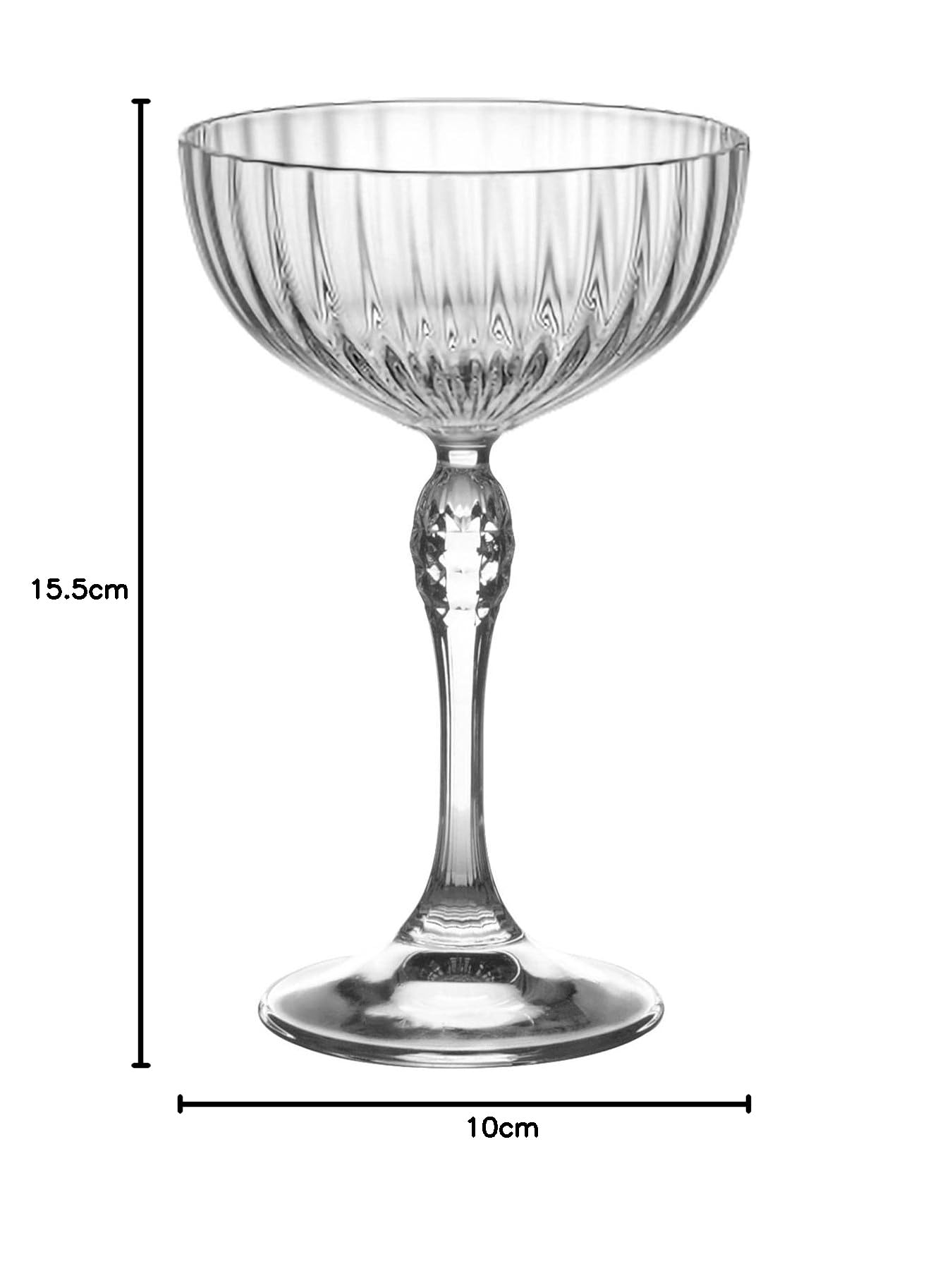 Bormioli Rocco 12x Clear 230ml America '20s Champagne Cocktail Soucoupes - Vintage Art Déco Coupé Lunettes pour vin, Espresso Martini