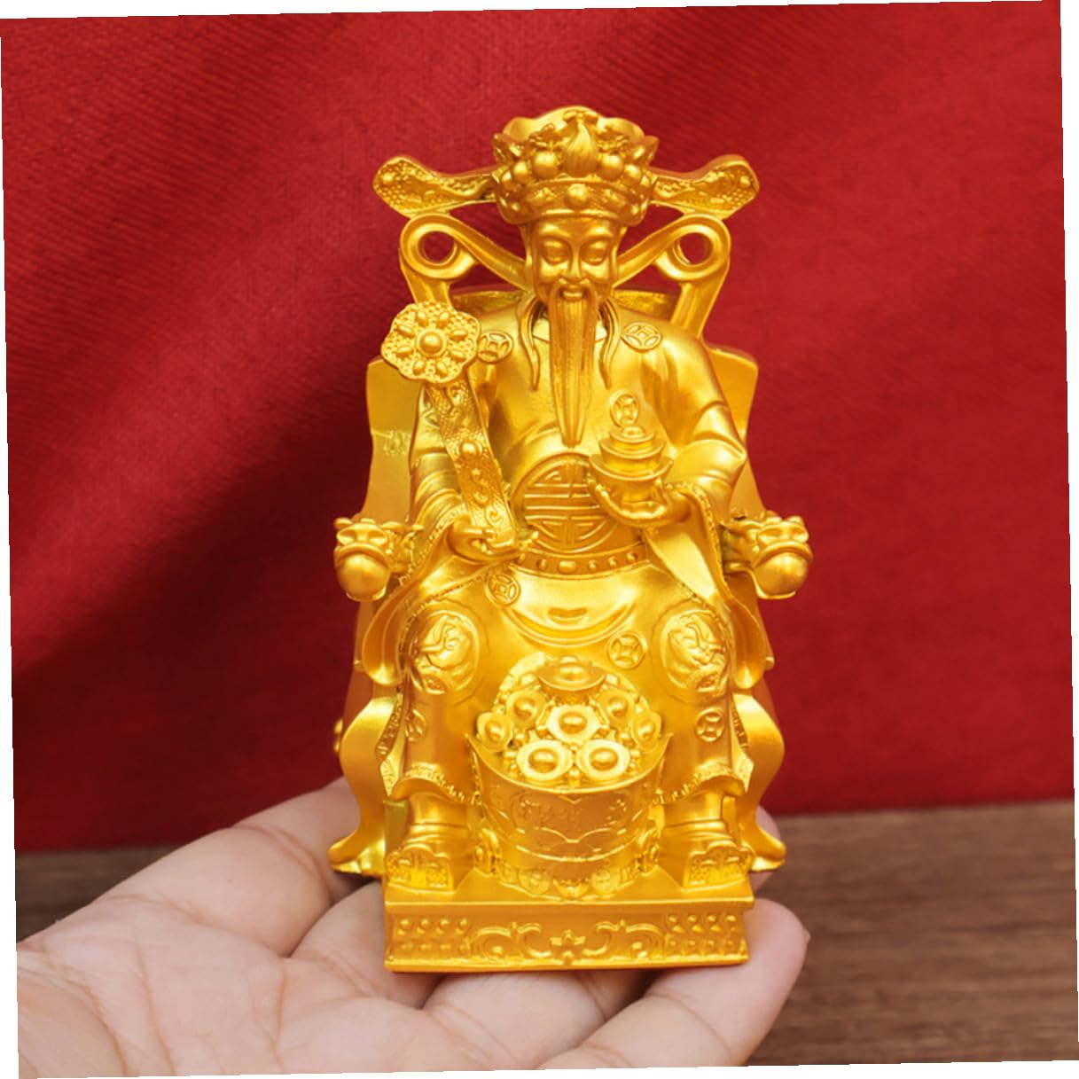 DOITOOL Estatua Decorativa del Riqueza Resina para Escritorio y Oficina Adorno Artesanal con Diseño Chino Clásico para Decoración de y Mesas Pequeñas Amuleto para Buena Fortuna y Ambiente
