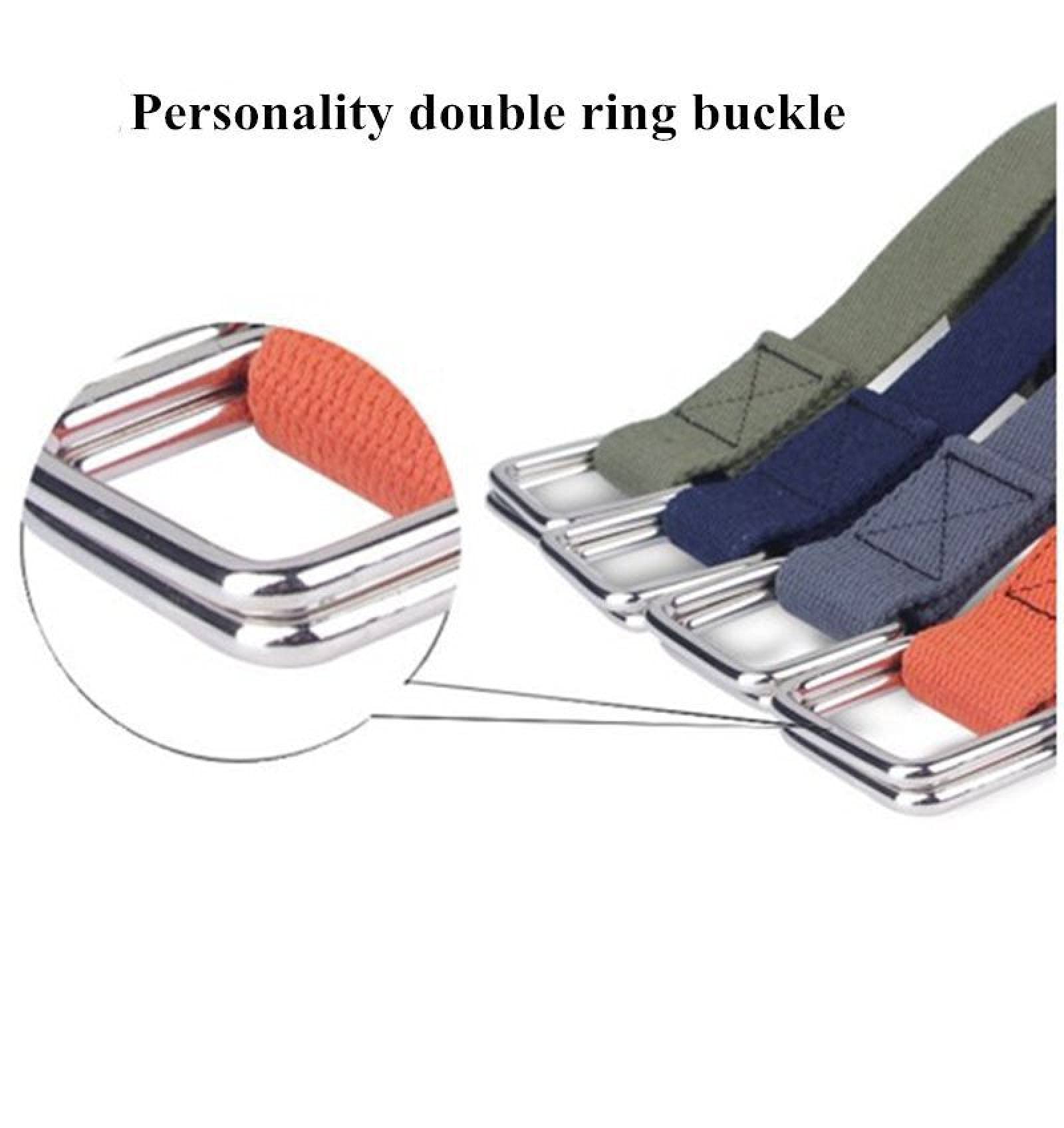 XYFCJK Cintura in Tela con Doppio Anello Cinture Web con Fibbia - Tinta Unita Panno Militare Cinture Web in Tela Tattica Casual Uomo Cintura Jeans da
