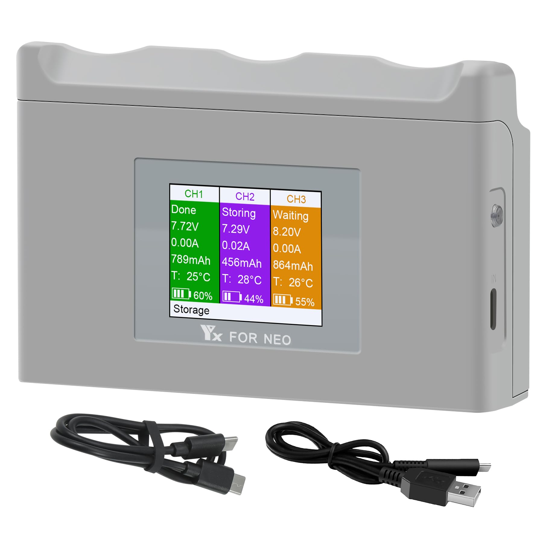 Multifunction LCD Battery Charger with Storage Charge for DJI Neo Drone,Two-Way Charging Hub,Fast Charge 3 Batteries Accessories