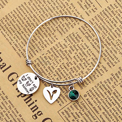 BAUNA Vegan Bracelet Vegetarian Jewelry I Don’t Eat My Homies Animal Rescue Lovers Vegetarianism Gift For Friends2