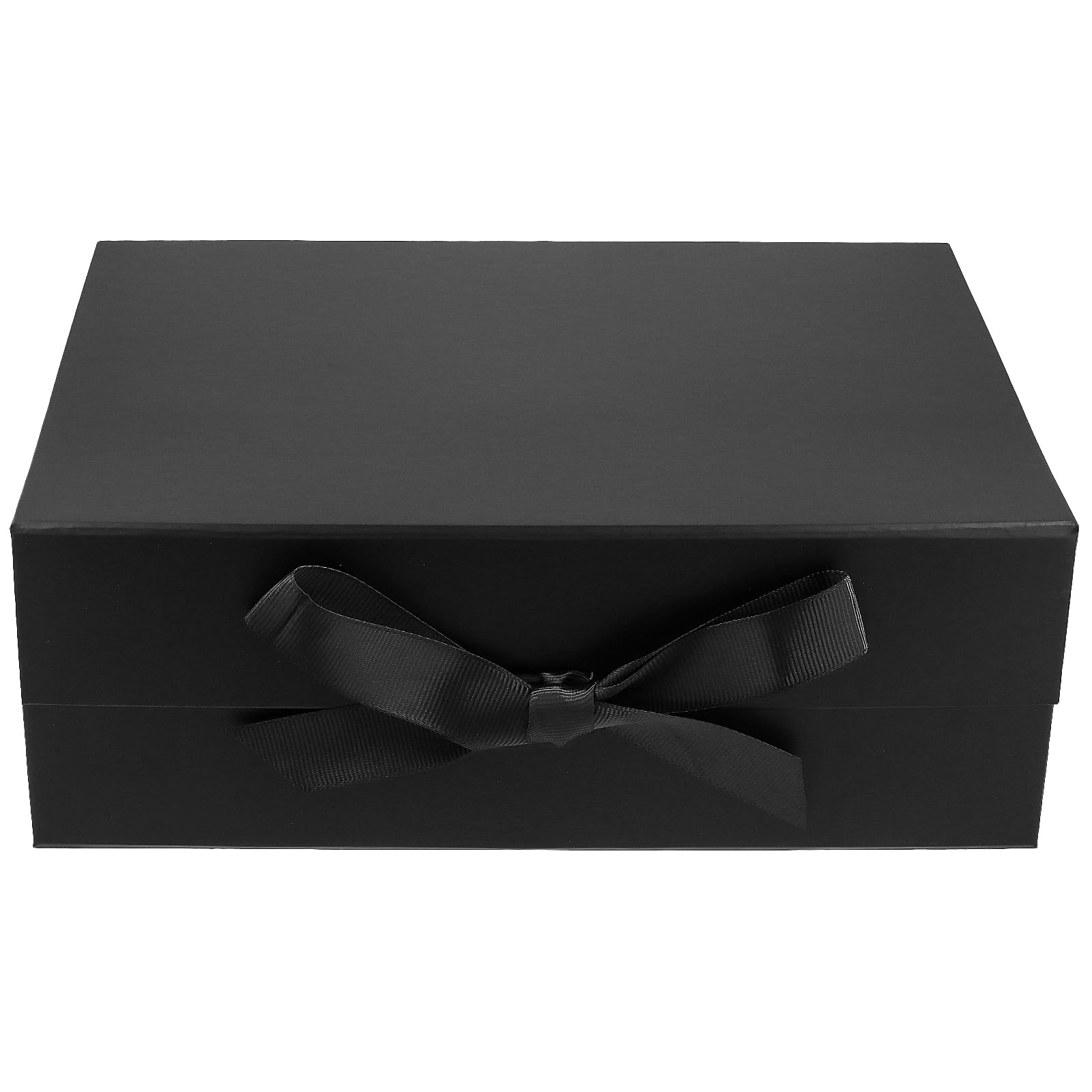 KEILEOHO 3 pudełka prezentowe w kolorze czarnym, 29 x 22 x 10,5 cm, z pokrywą i wstążką, czarne pudełka prezentowe na urodziny, wesele, imprezy