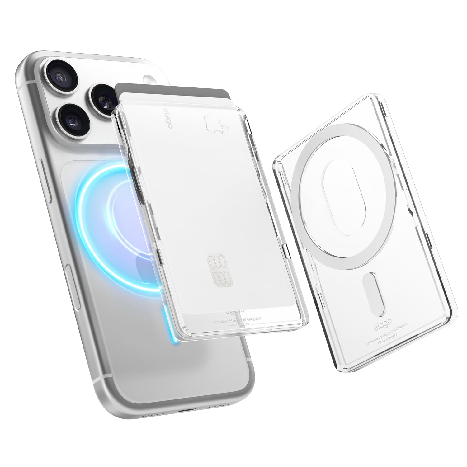 Clear Magnetic Card Holder Compatible with MagSafe Compatible with iPhone 17/16/15/14/13/12 Series - Secure Phone Wallet,Durable Polycarbonate Construction,Scratch Damage Protection(Transparent)