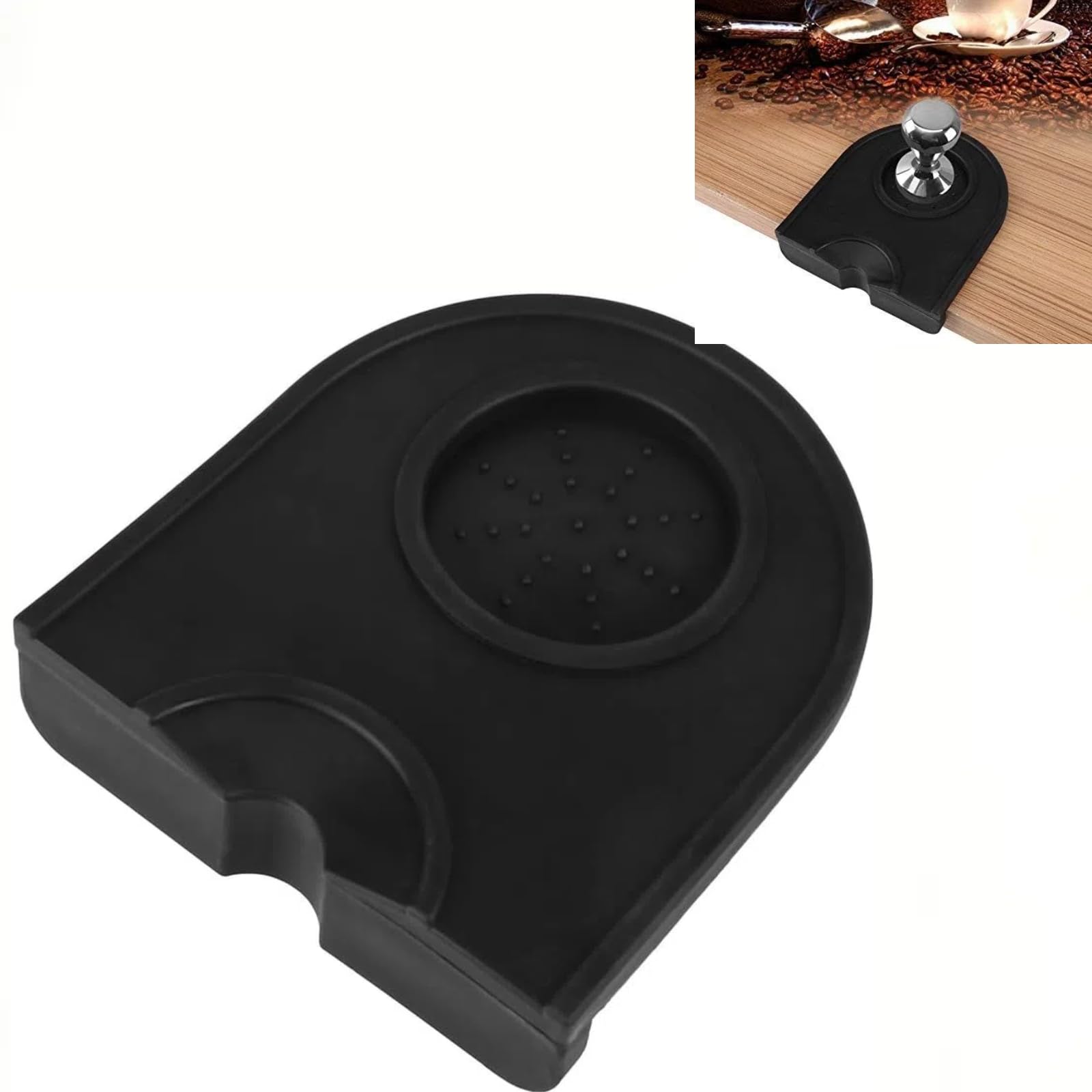 XXL Espresso-Klopfbox Aus Silikon Mit Tamper-Matte – Barista Zubehör Für Kaffee-Liebhaber
