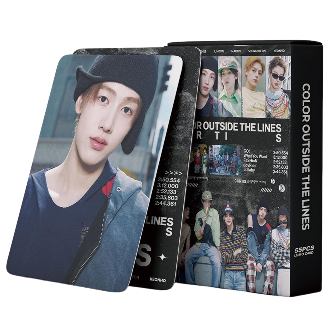 Cortis " COLOR OUTSIDE THE LINES" Album Fotokarten Set - 55 exklusive Kpop Sammelkarten | Cortis Merchandise Limited Edition für Fans
