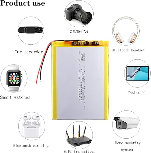 Miniatura 4 de batería recargable del polímero de iones de litio de la batería 4000mAh 357090 de 3.7V Lipo con el conector de JST