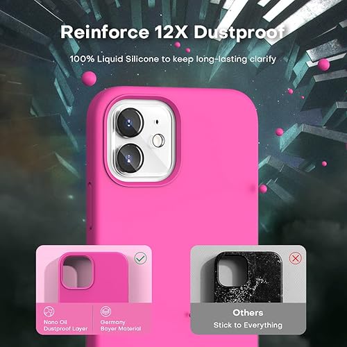 Vista 611 de TOCOL - Funda 5 en 1 para iPhone 11, con 2 protectores de pantalla + 2 protectores de lente de cámara, funda delgada de silicona líquida a prueba