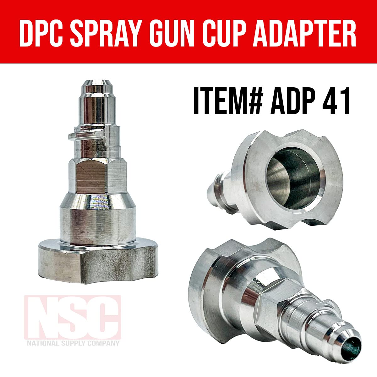 Spray Gun Paint System Stainless Steel Adapter (41) 16137 (Aftermarket) Compatible with 1.0 System Only and The Disposable Spray Gun Cup Liners and Lid System