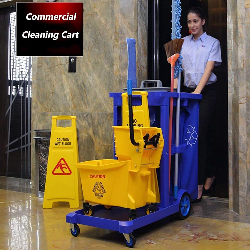 Carrello Portaoggetti Multifunzionale, Carrelli, Carrello Portavivande Carrello per Pulizie con Rotelle per Ospitalità, Hotel, Ristorante Industriale - Carrello per Pulizie Bidello Commerciale