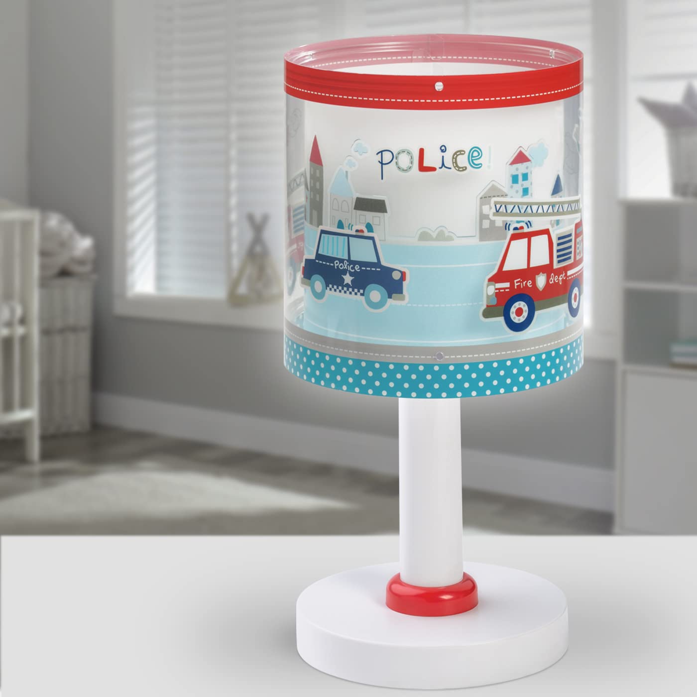 Dalber lampe de table enfant Voitures Police