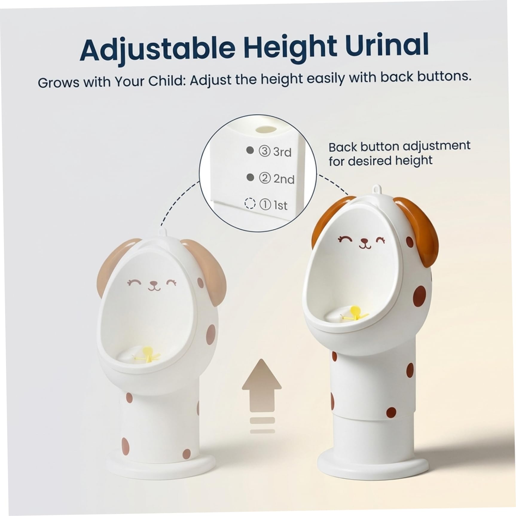 Orinal para niños pequeños con diseño divertido de molino de viento, orinal para niños de altura ajustable Orinales para montados en la pared para aprender a ir al baño, para pequeños