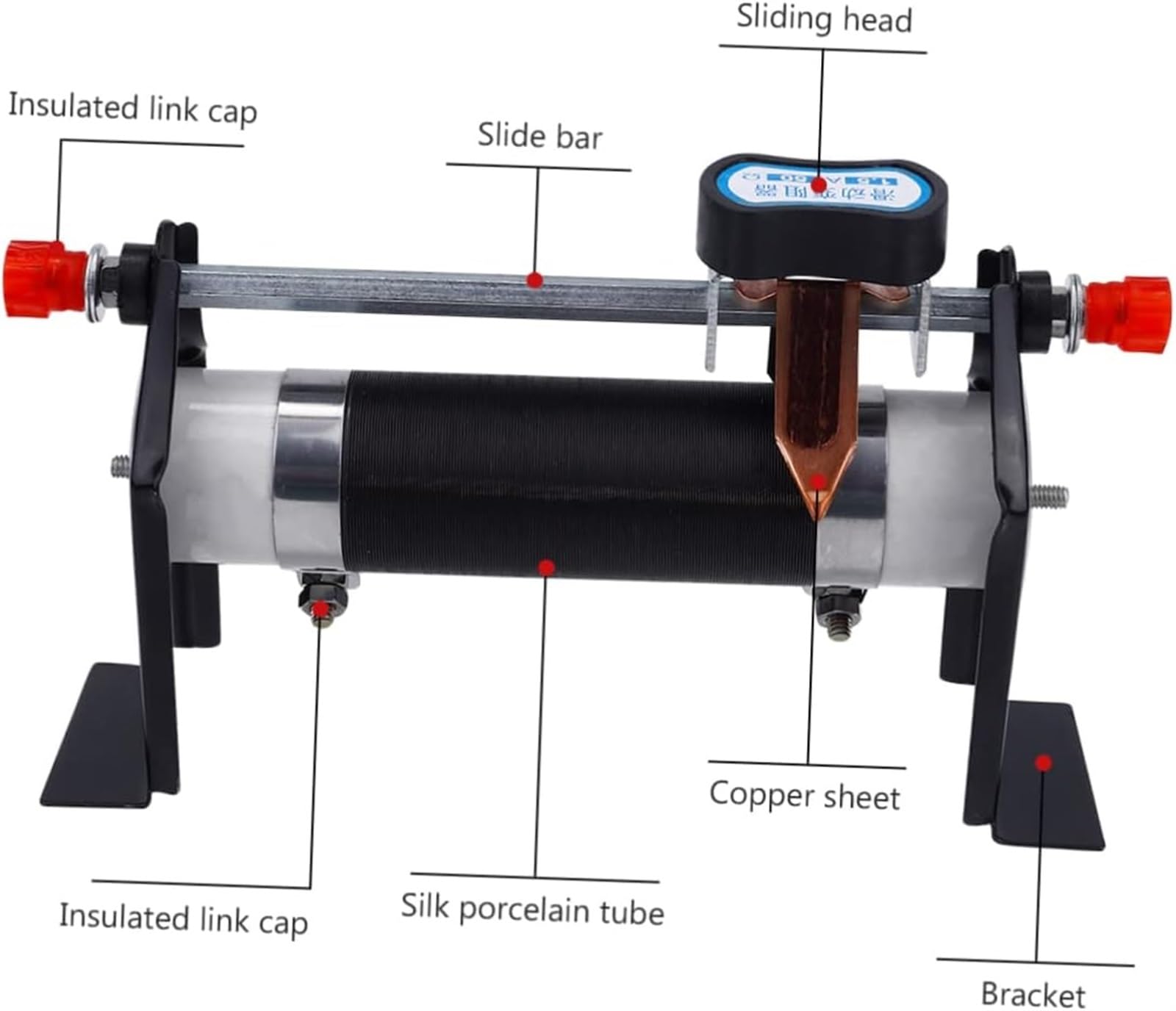Reostat przesuwny 50Ω fizyczny elektryczny instrument eksperymentalny przesuwny reostat elektronarzędzia tester elektryczne encendedores elektryka eksperymenty fizyczne sprzęt silnik