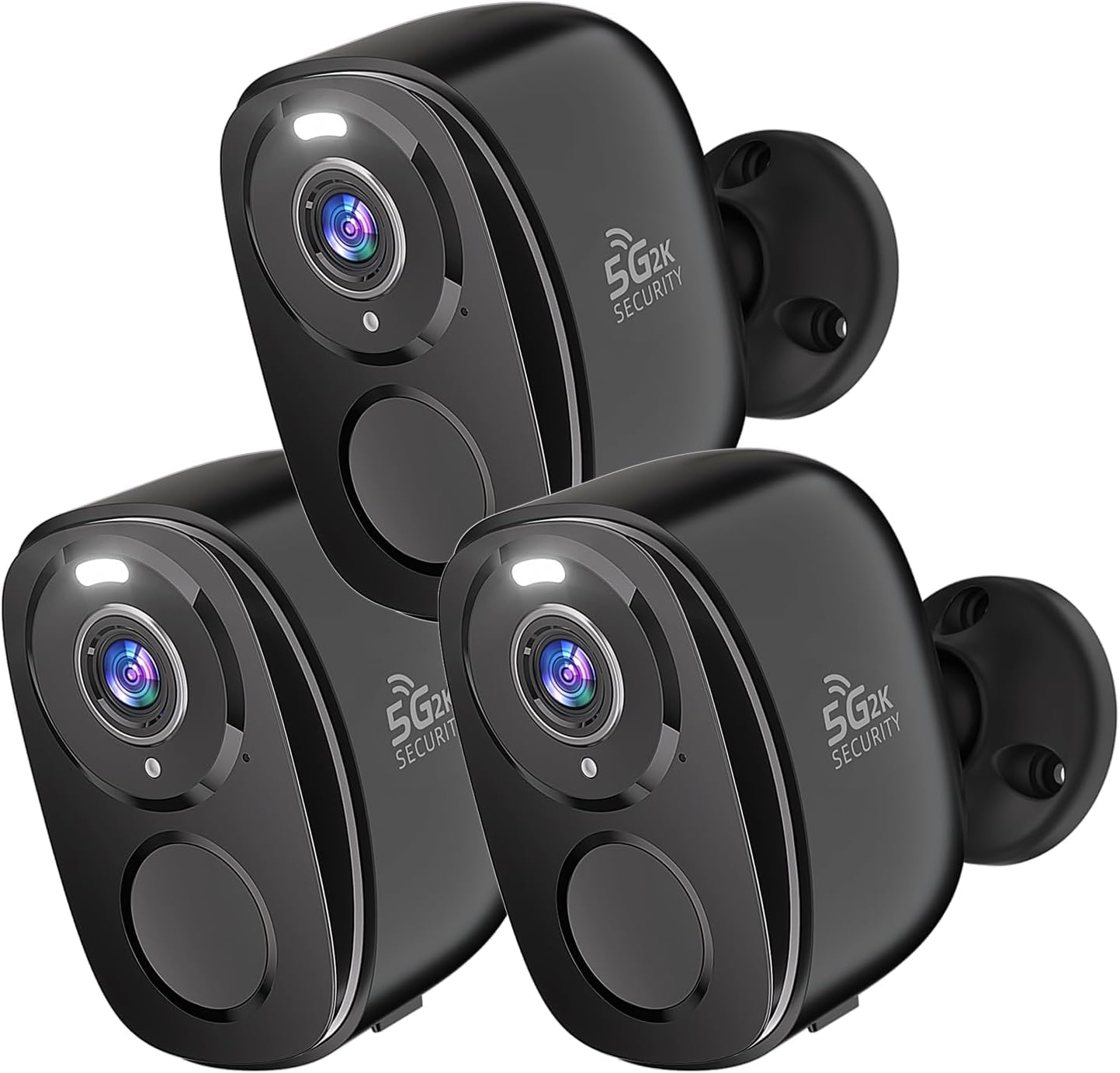 Rraycom 3Pack Security Cameras Wireless Outdoor, 5G/2.4GHz Battery Powered Home Indoor Camera with AI Motion Detection Siren Alarm,2K Color Night Vision, 2-Way Talk, Waterproof, Works/Alexa, Cloud/SD