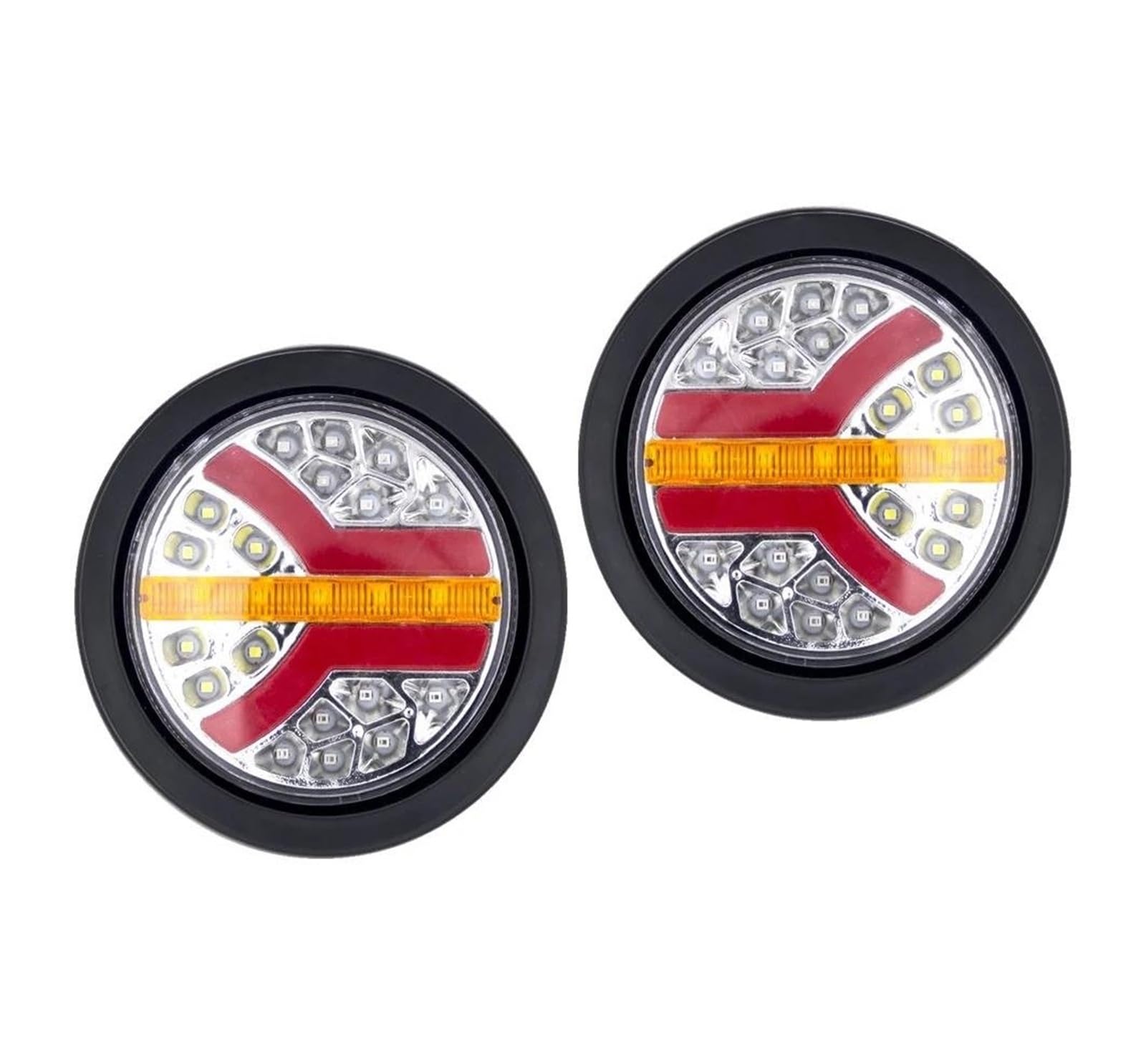 Genérico Luces Traseras 2 uds 12V 24V LED redondo camión remolque parada luces freno traseras selladas impermeable luz señal trasera Luz Izquierda