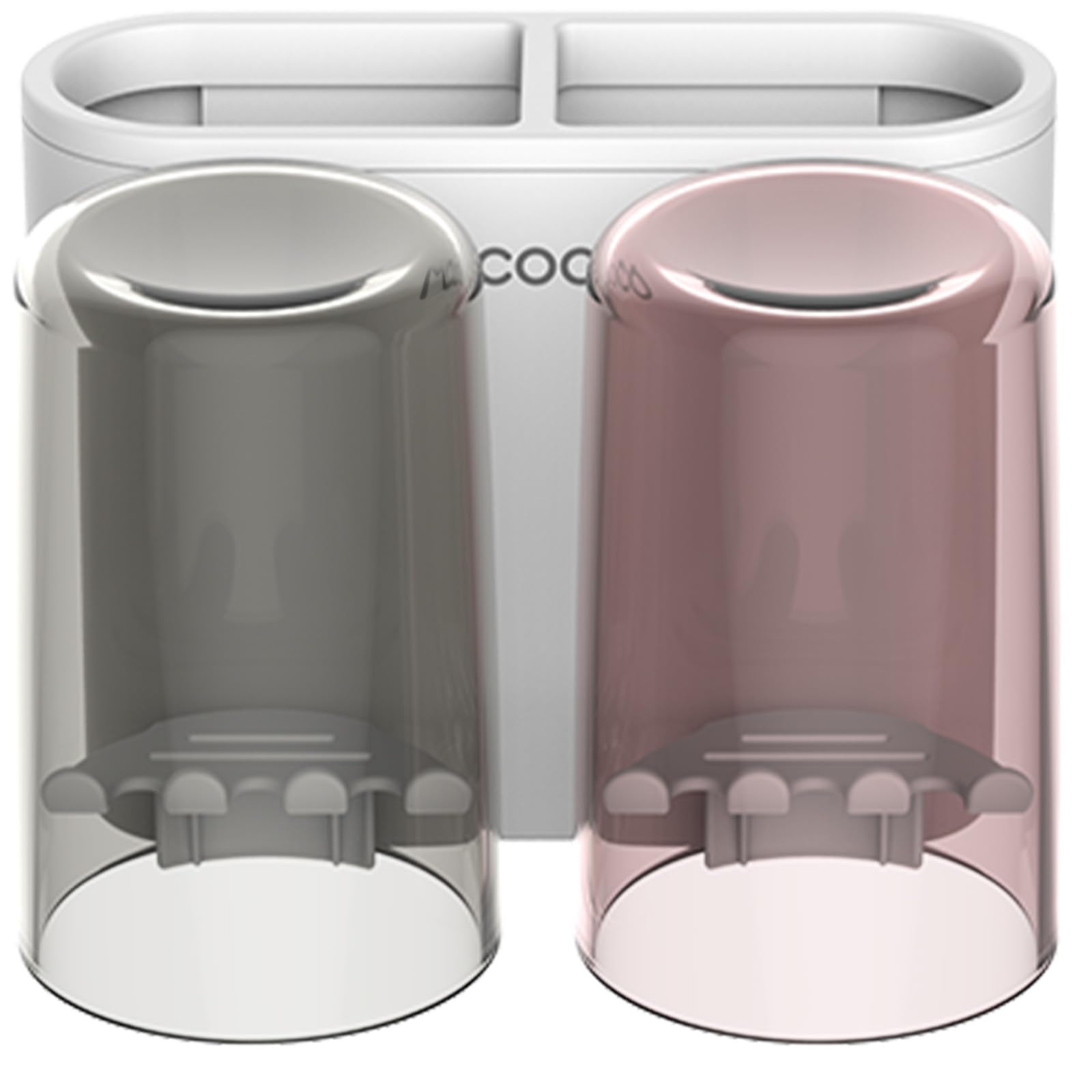 MCOCO Toothbrush Holders for Bathrooms Wall Mounted Toothbrush Holder with 2 Large Storage Slot Tooth Brush Holder 2-Cup