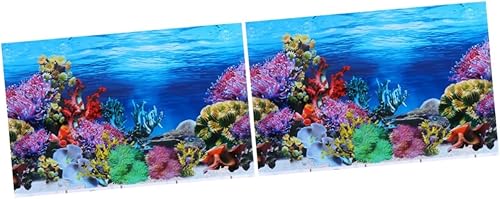 minkissy 2 piezas de fondo de pecera papel de acuario adhesivo de fondo de acuario papel tapiz de acuario fondo de pecera adhesivo océano cartel