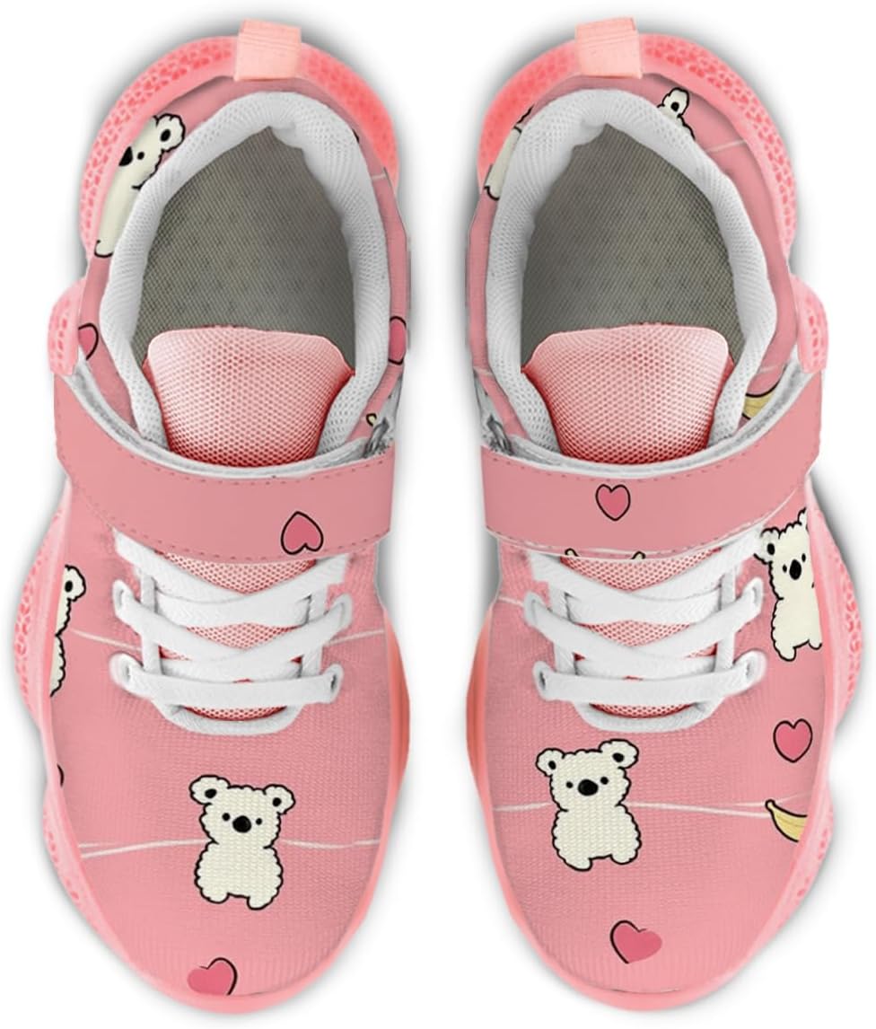Girls' Sneakers Featuring a Breathable mesh Upper a Barefoot-Feel Design and a Shock-Absorbing Rubber Sole Lightweight and Comfortable Adorned with Cute Patterns Ideal for Toddlers and Summer wear.